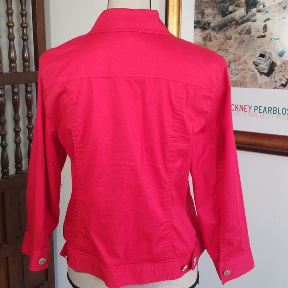 Hearts of Palm red beaded jacket. Size 10 - Picture 5 of 8